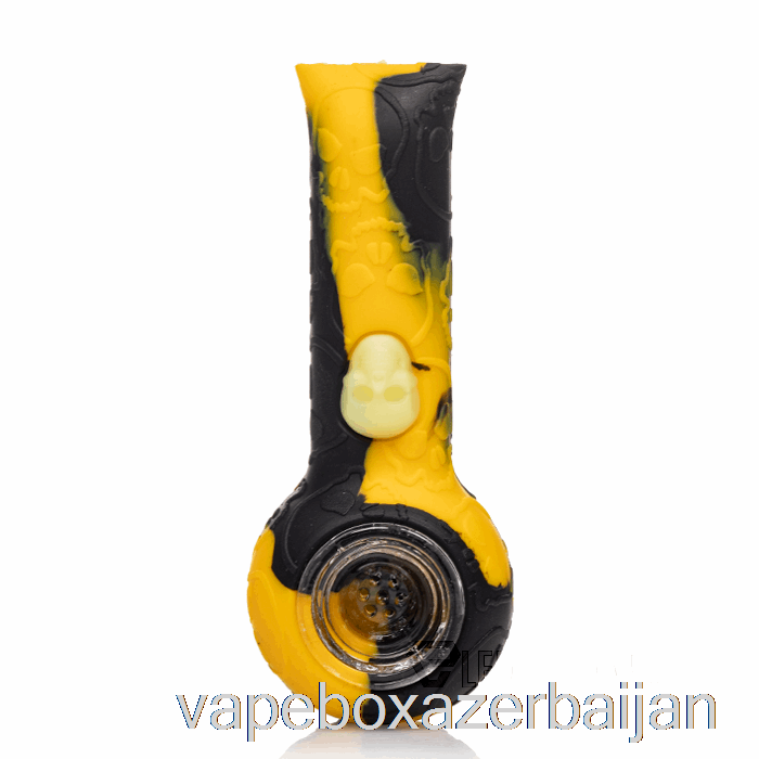 Vape Azerbaijan Stratus Silicone Skull Hand Pipe Sol (Black / Yellow)